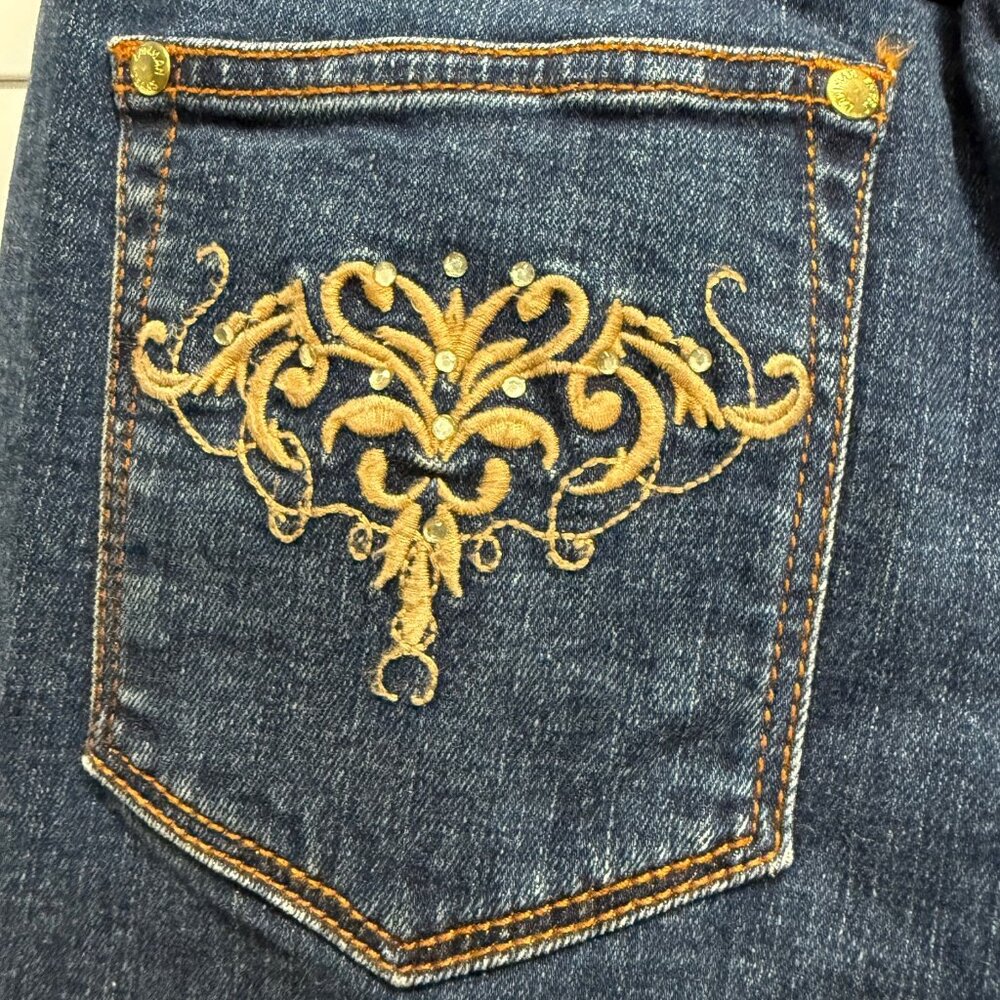 Lawman Women's Vintage Denim button & zip front straight leg jeans, size 3/4 - Picture 3 of 11